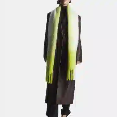 COS Tassel Check Scarf Green