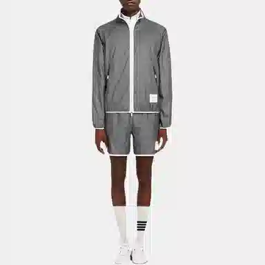 Thom Browne Quilted Nylon Jacket Silver