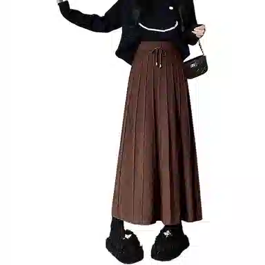 恒源祥 时尚百搭纯色百褶裙休闲长裙 女款