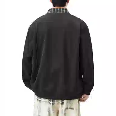 帝狼牛 美式潮牌肌理感重磅翻领套头潮流拼接高级感休闲宽松舒适百搭简约 卫衣 男女同款