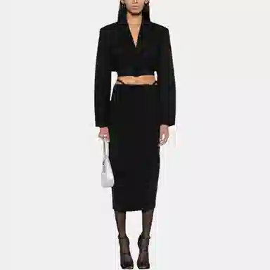 alexander wang Gonna Lunga Aderente In Tessuto Sartoriale Elasticizzato