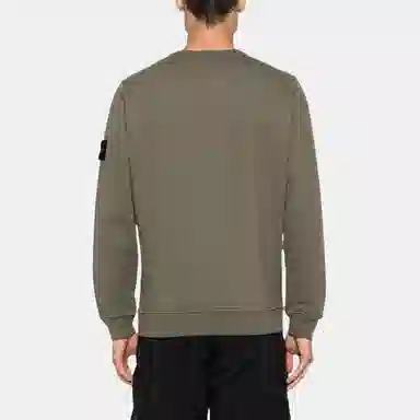Stone Island Logo Badge Crewneck Sweatshirt Brown