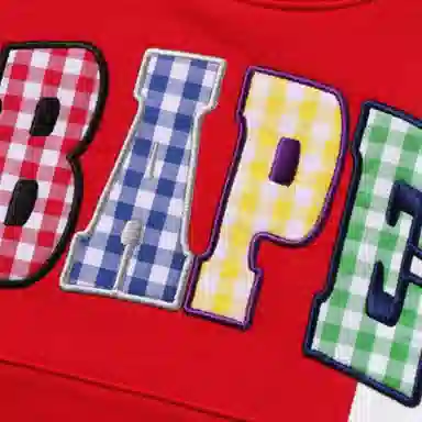 BAPE Gingham Check Patch Pullover Hoodie