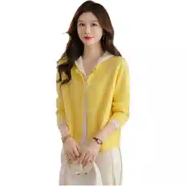 恒源祥 时尚舒适休闲纯色长袖针织衫 女款