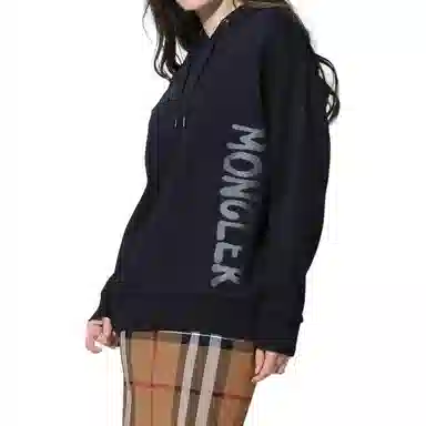 Moncler FW22 Logo Hoodie Black