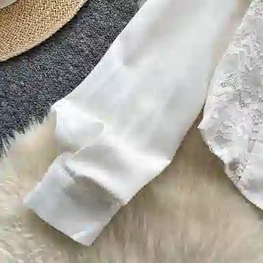 桴生 轻奢高级感网纱刺绣小领带拼接纯欲辣妹上衣衬衫 女款