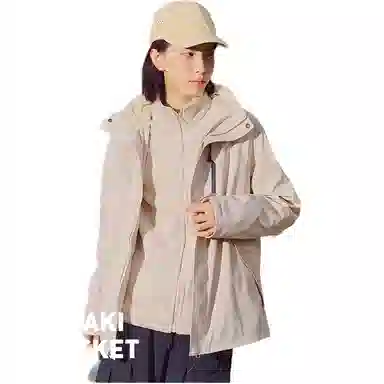 浪莎  户外三合一纯色休闲舒适连帽宽松拉链  防水防风保暖冲锋衣 男女同款