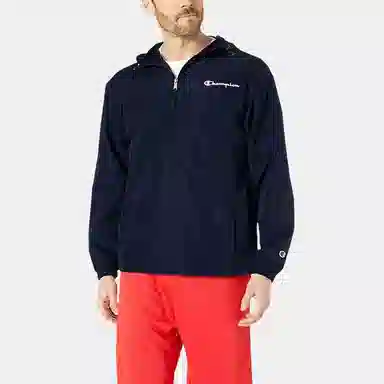 Champion Logo Half-Zip Hoodie Navy