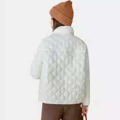 鸭鸭 纯色短款宽松立领长袖羽绒服 女款