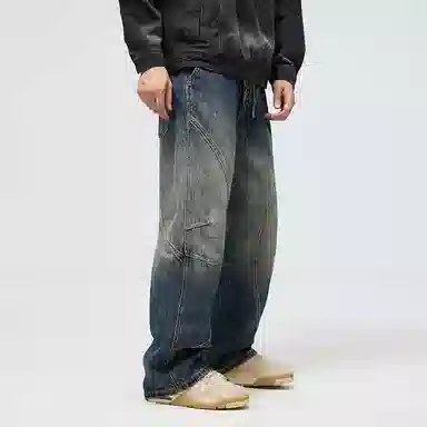 JASONWOOD Busy Denim Series Loose Fit Cargo Jeans Blue