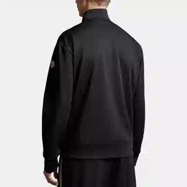 Moncler Logo Print Zip Jacket Black