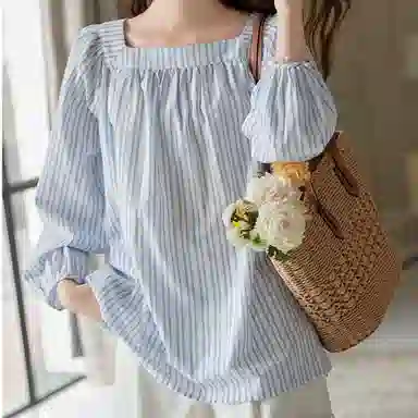 【dme】 气质时尚休闲高级感长袖衬衫 女款 浅蓝色