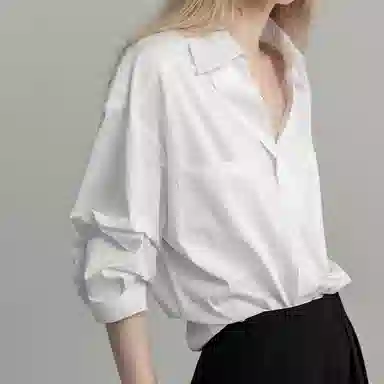 【dme】 纯色休闲长袖衬衫 女款 白色