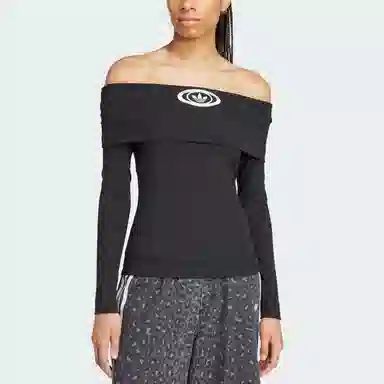 adidas originals Top Off Shoulder logo SS25T