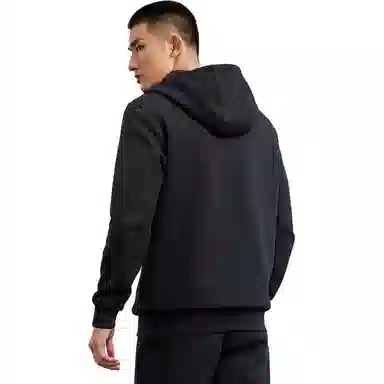 特步 综训系列 休闲连帽长袖夹克外套 男款 正黑色