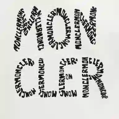 Moncler Kids FW22 Logo Print T-Shirt Cream White