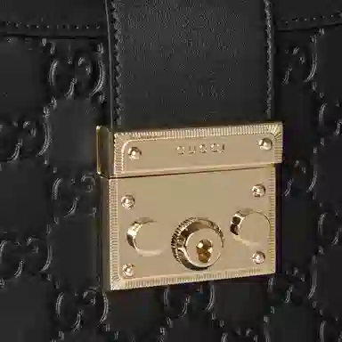 GUCCI Padlock Medium Shoulder Bag Black