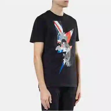 Neil Barrett Graphic Print Crewneck T-Shirt Black