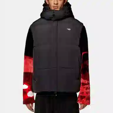 DIESEL Logo Vest with Detachable Hood Black