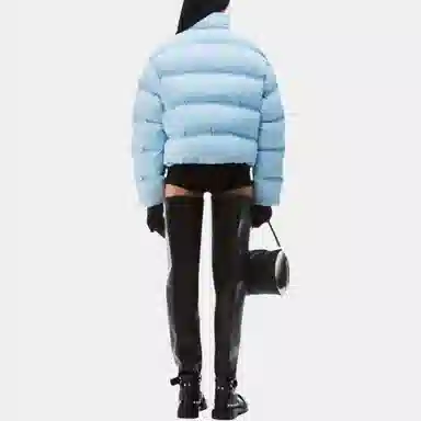 Alexander Wang FW24 Padded Logo Jacquard Jacket Oxford Blue