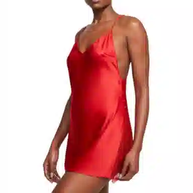 Victoria's Secret Satin Plunge Lace Inset Slip Lipstick V