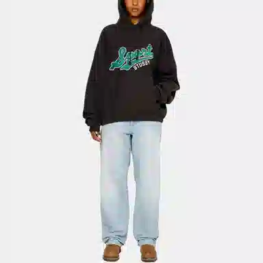 Stussy FW24 Satin Patch Oversized Hoodie
