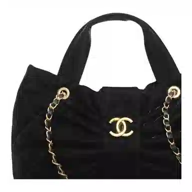 Chanel 25K Velvet Bow Nylon Tote