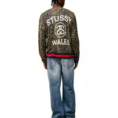 Stussy Wales Bonner FW25 LEOPARD SWEATER T