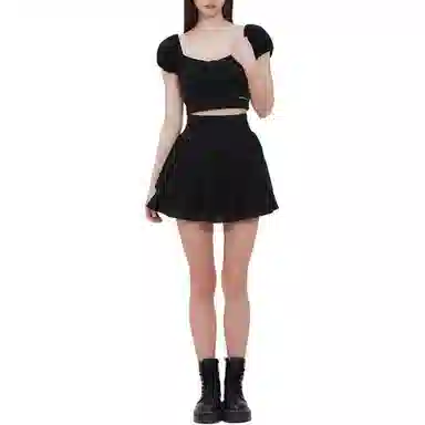 NOT YOUR ROSE SS25 Lace square t-shirt (Black) T