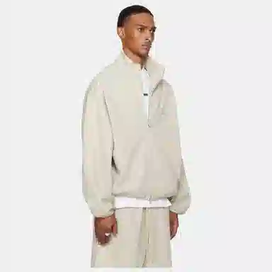 Fear of God Essentials Modern Fit Fleece Track Jacket Heather Stone