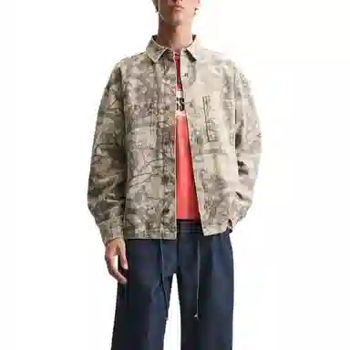 ZARA Abstract Print Jacket Brown