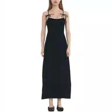 ZARA Bow Strap Dress Black