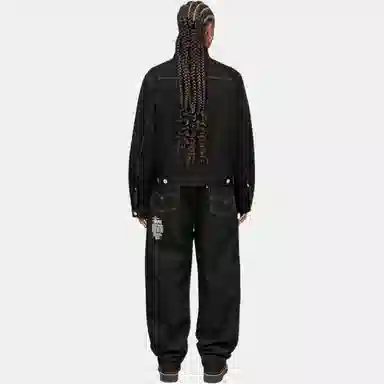 Stussy x Levi's SS24 Logo Embroidered Trucker Jacket Black