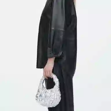 COS Quilted Mini Tote Silver