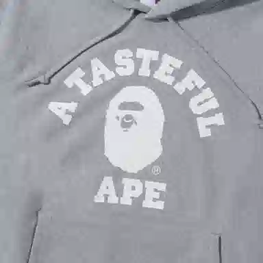 A BATHING APE x JJJJOUND Relaxed Classic College Pullover Hoodie Logo