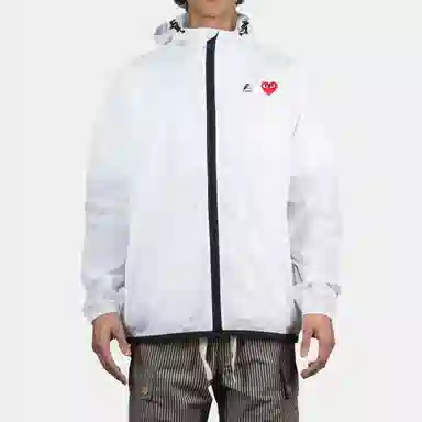 CDG Play x K-Way Zip Jacket White