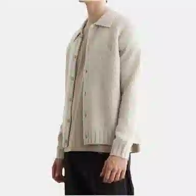 Acne Studios SS24 Long Sleeve Polo Sweater Beige