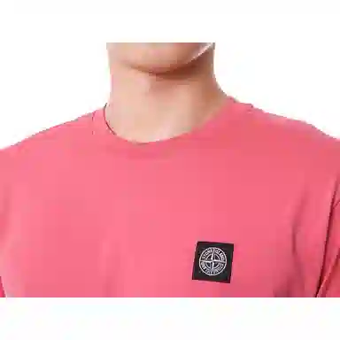 Stone Island Logo Crewneck T-Shirt Pink