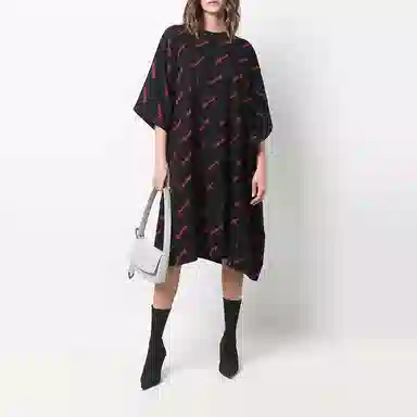 Balenciaga SS22 Logo Dress Black