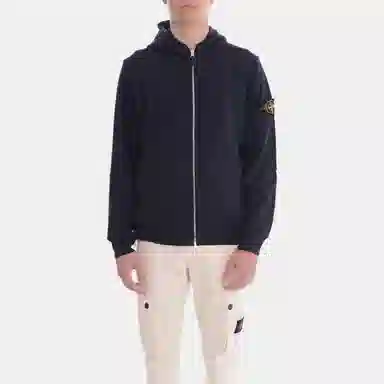 Stone Island Zip Hoodie Blue