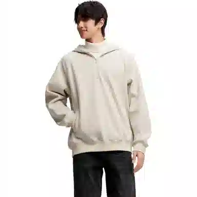 森马 梅花系列 纯色百搭肌理感加绒连帽长袖针织衫 男款