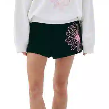 MARDI MERCREDI SS25 SWEAT SHORTS FLOWER_BLACK PINK