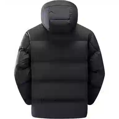 鸭鸭 户外系列 纯色百搭韩版潮流基础简约石墨烯保暖防寒连帽立领羽绒服 男款