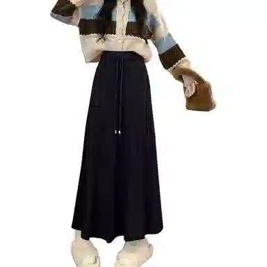 恒源祥 时尚百搭纯色百褶裙休闲长裙 女款