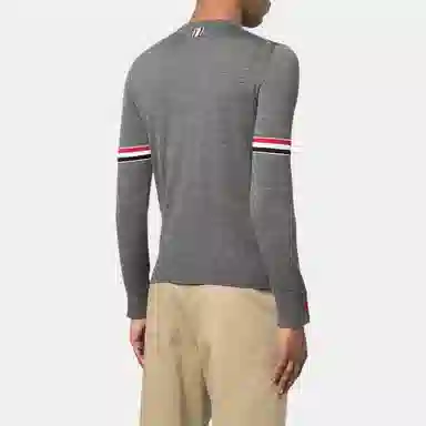 Thom Browne FW22 Grey Striped Wool Sweater