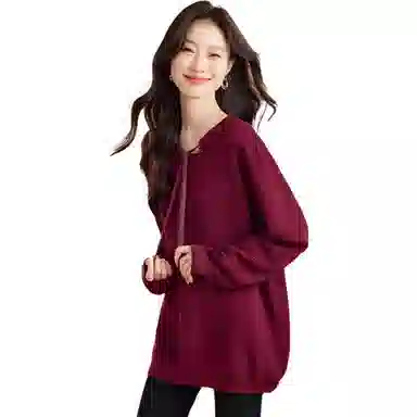 曲韩 简约通勤设计感针织衫 女款