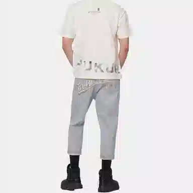 EVISU SS22 Denim Pants Light Grey