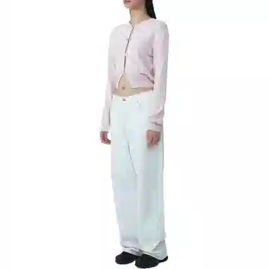 Rest&Recreation SS25 Logo Clip Knit Cardigan Pink