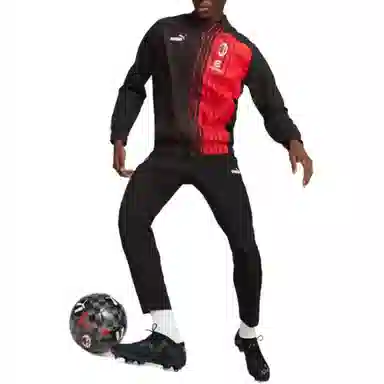 PUMA Logo Print Zip Jacket Black