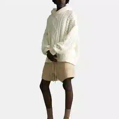 Fear of God Essentials Cable Knit Hoodie Cloud Dancer